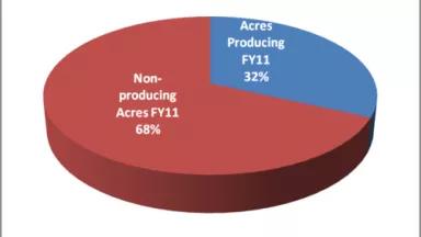 Thumbnail image for Acres Producing vs Non Producing Acres FY2011.png