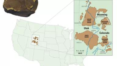 Location of Main Oil Shale Deposits in the Upper Colorado River Basin