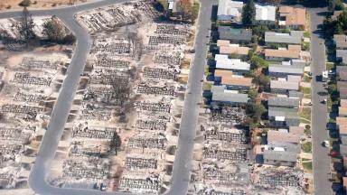 CA homes destroyed by wildfire