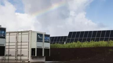 A 100 MW combined solar photovoltaic and battery storage project