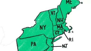 Map of TCI States and D.C.