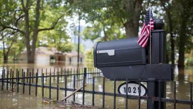 Flooding in a Houston neighborhood after Hurricane Harvey