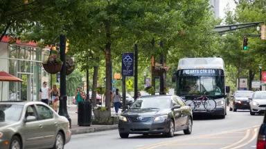 MARTA bus in Midtown Atlanta 