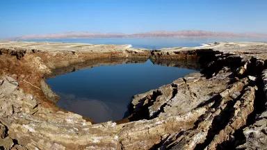 A sinkhole in the Dead Sea