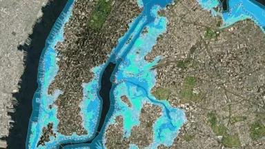 Depiction of NYC Flood Hazard Map, 2100.