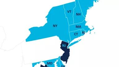 Map of RGGI states