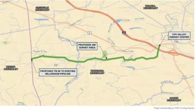 Map of the Valley Lateral Pipeline